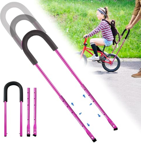 PORFOYO Fahrradstange Schiebestange Schubstange Fahrrad Verstellbare Fahrrad Lernhilfe Stange, Fahrrad Stange Für Haltestange Fahrrad Lernhilfe überall passend universale Schiebestange