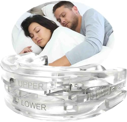 Orthese Anti-Ronflement Silicone RÉGLABLE - Gouttière Anti-Ronflement & Bruxisme - Efficace Hommes/Femmes - Puissant, Adaptable, Sécurité Dentaire (Blanc A02)