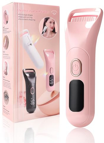 Heated Eyelash Curler with 3 Heat Settings, Fast Heating Lash Curler for Natural Curl, Safe Heated Lash Curler USB Rechargeable, Electric Eye Lash Curlers UK for All Eye Shapes