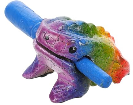 ERINGOGO Holzfrosch Schlaginstrument mit Klarem Klang und Vielseitiger Nutzung für Kinder und Erwachsene bei Verschiedenen Anlässen Bunt Geschnitzt
