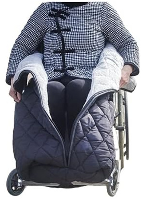 Foldable Wheelchair Leg Cover,Rain Cover for Wheel Wheelchair Travel Warm Blanket Elderly Leg Protection Winter Cold Proof Plush Lined Windproof Quilt Velvet Cover(Black)