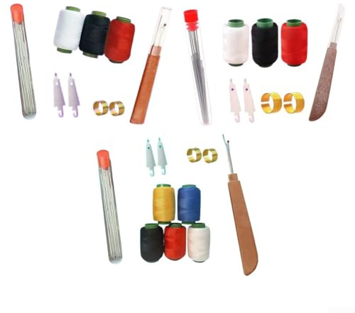 Kit de agujas de coser a mano de acero inoxidable con ojos grandes y múltiples tamaños para enhebrar fácilmente (3)