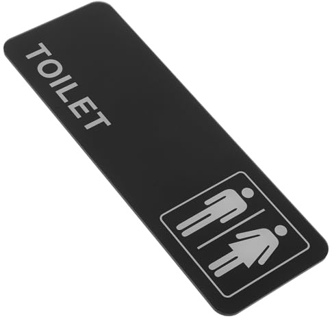 HOODANCOS Cartello Bagno Adesivo in Plastica Robusta per Porte Wc Uomini e Donne, Segnaletica Identificativa per Bagni Pubblici, Uffici e Hotel, Facile da Installare Base Nera e Insegna