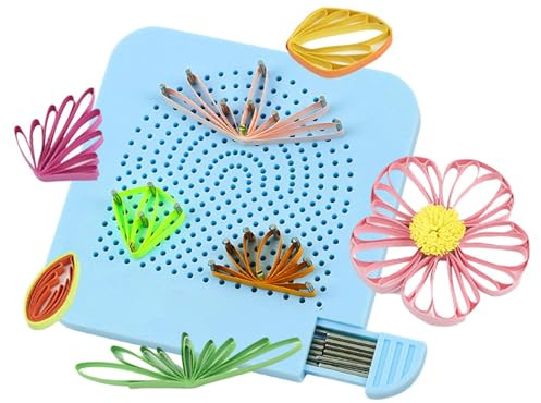 Plantillas de quilling – Juego de 20 agujas en de almacenamiento, guía de rizado de quilling, herramientas de manualidades de papel, disco de bobinado, herramienta de cuadrícula de bricolaje