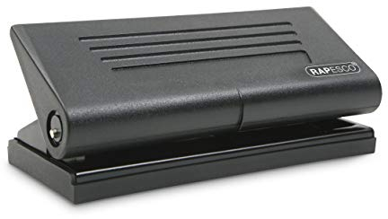 Rapesco PF66P0B1 Verstellbarer 6-Fach Terminplanerlocher, 8 Blatt Kapazität, Schwarz