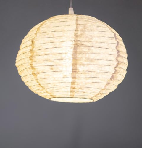 Guru-Shop Corona - Pantalla de papel de arroz para lámpara de techo, 30 cm, diseño de esfera, color blanco