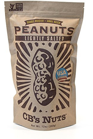 CB's Nuts Lightly Salted Peanuts — In-Shell, USA Grown, Slow Roasted in Small Batches, Non-GMO Verified, No Palm Oil, 12 oz Bag