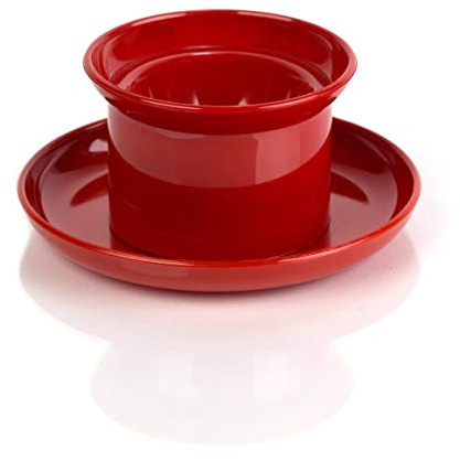 Kimmel Lot de 2 coquetiers avec assiette, en plastique, rouge
