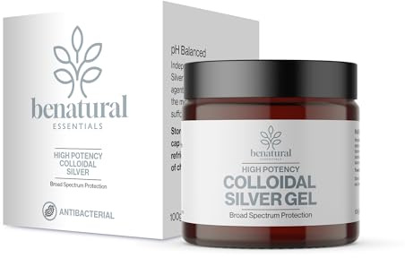 Benatural Essentials Premium Quality Colloidal Silver Gel 100g | Conditions, Comforts and Cares for Skin | Made in the UK | pH Balanced