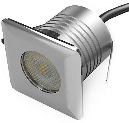 CNBRIGHTER LED In-Ground Well Lights Square,3W, DC12V-24V Waterproof IP67,Aluminum&Stainless Steel,Buried Underground Outdoor Landscape Lightings,Warm White 3000K