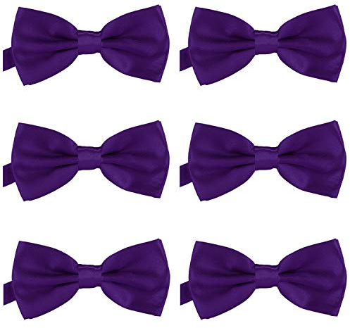 DonDon 6er Set Herren Fliege 12 x 6 cm gebunden und längenverstellbar