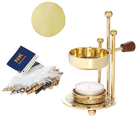 NKlaus Verstellbarer Weihrauchbrenner komplett Set 12tlg. mit 10 Kirchenweihrauchsorten