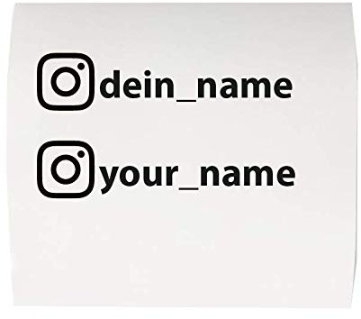 Social Media Insta Namen Aufkleber mit Wunsch Text Tuning Sticker Username für Auto Motorrad oder Roller