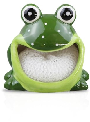 Decorative Dish Sponge Holder for Kitchen Sink - Frog