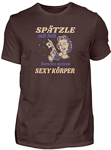 Spätzle avec sauce – Proverbes souabes – Schwaben Cadeaux – T-shirt pour homme, marron, XL