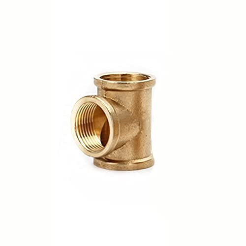 Lnanqing-schlauchverbinder messing T-Typ Messing-Rohranschlussadapter-Koppler-Stecker für Wasser-Brennstoffgas 1/8 1/4 3/8 1/2 3/4 1 1 BSP-Innengewinde 3 Weg, Anschluss für Gartenschlauch