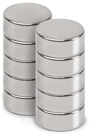 MAUL Neodym Magnet silber 10er Set rund stark für Büro Whiteboard | 4 kg Haftkraft für festen Halt, kompakte Ø 12 mm, beidseitig nutzbar, robustes Stahlgehäuse, ideal für Notizen