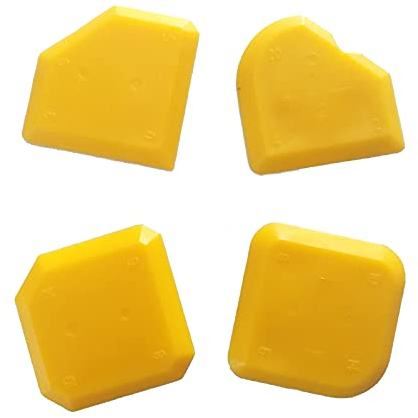 Fugenglätter Fugenabzieher für Silikon und Acryl - Fugenspachtel Glättspachtel Silikonspachtel Silikonglätter Silikonabzieher Silikon Abzieher (5er Set gelb)