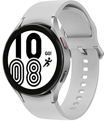 Samsung Galaxy Watch4, Runde Bluetooth Smartwatch, Wear OS, Fitnessuhr, Fitness-Tracker, 44 mm, Silver inkl. 36 Monate Herstellergarantie [Exkl. bei Amazon]