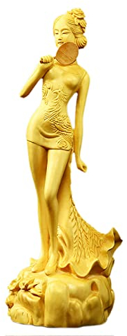 YQLKD Skulptur Deko Buchsbaum, Der Massivholz-Dekorationsgeschenke Schnitzt, Phoenix-Schönheitsverzierungen