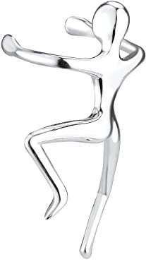 Ear Cuff Climbing Human - 925 Sterling Silver Climber Clip On Cartilage Earring