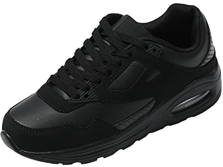JOMIX Chaussures de Sport Running Basket Femme Chaussures de Marche Sport Baskets Gymnasium Tennis Sneakers pour Femme (Noir, 37)