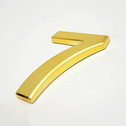 Números Placa Casa Autoadhesivos 3D 0-9 10cm Dorado Galvanoplastia Placas Puerta Modernas Número Dirección Hotel Dígito Adhesivos Pared Letrero, para Exterior Interior Apartamento Buzones Correo (7)