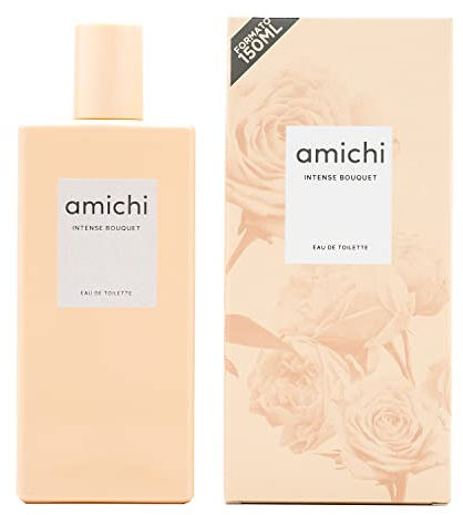 AMICHI - Intense Bouquet 150 ml, Colonia Mujer, Perfume en Formato Spray, Eau de Toilette Femenina, Agua Fresca, Fragancia Dulce y Floral, Aroma Intenso de Larga Duración
