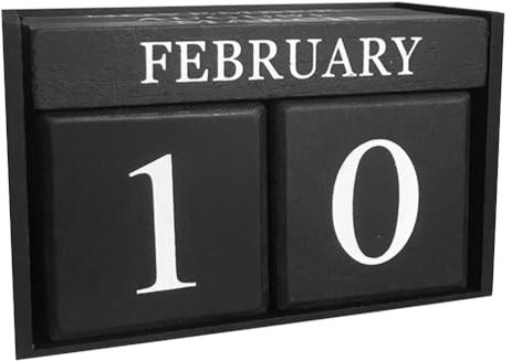 Operitacx Desk Decor Rustic Decor Table Top Decor Rustic Home Decor Retro Decor Planner Manual Calendar Home Office Shelf Decorate Perpetual Calendar Vintage Wooden Decoration