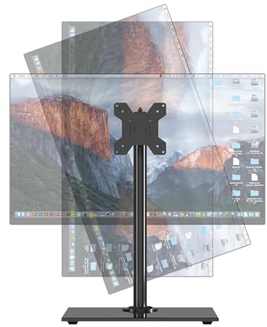 Pholiten Soporte Monitor para Pantallas de 13-32 Pulgadas LCD/LED/Plasma/Curva, Altura Ajustable y Giratorio, Soporte Monitor Mesa con Base de Cristal Templado, hasta 8kg, VESA 75/100mm(MLG7401)