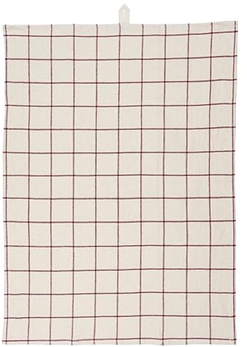 LS-LebenStil Vintage Geschirrtuch 50x70cm Karo Beige Rot 100% Baumwolle Geschirr Handtuch Grubentuch Geschirrhandtücher Küchentuch Spültuch