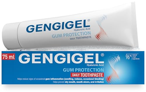 Gengigel Gum Protection Toothpaste 75ml, Hyaluronic Acid Toothpaste | Toothpaste For Gum Repair, Gum Disease Care & Mouth Ulcer Support, Daily Oral Care for Healthy Gums & Fresh Breath