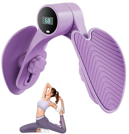 Pelvic Floor Exerciser Strengthener For Women, Buttocks Lifting Trainer, Inner Thigh Exercise Equipment, Leg Pelvic Floor Trainer with Counter & Resistance Adjustment (Purple)