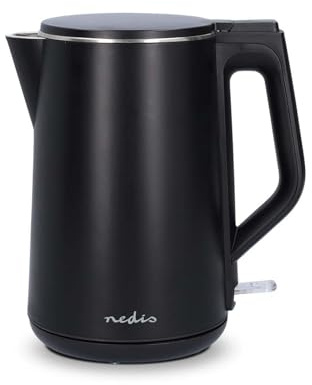 Wasserkocher - 1.5 l - Plastik - Schwarz - Um 360 Grad drehbar - Verdecktes Heizelement - Strix Controller - Boil-dry protection