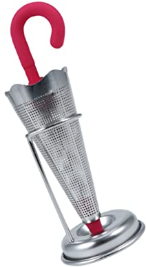 PRETYZOOM Umbrella Tea Infuser Stainless Steel Tea Strainer Silicone Handle for Home Kitchen Brewing Random Color
