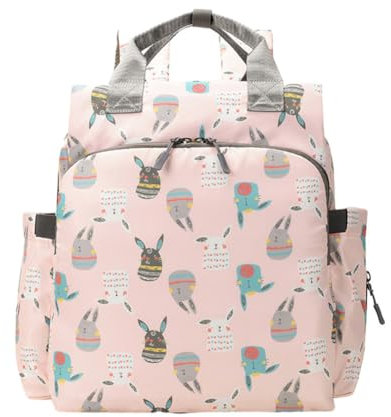 Chickwin Baby Wickeltasche Rucksack mit Babyflaschentasche, Großer Kapazität Wickelrucksack Babytasche für Reise Wickeltasche Multifunktional Reisetasche für Unterwegs (Hell-Pink,28x34x11.5cm)