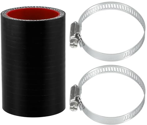 X AUTOHAUX Straight Coupler Silicone Hose 1.57 ID 2.99 Length 0 Degree | Black Red, 1 Set, 4-Ply 5mm Thickness, Coolant hose, Air Intake/Turbo/Intercooler piping tube