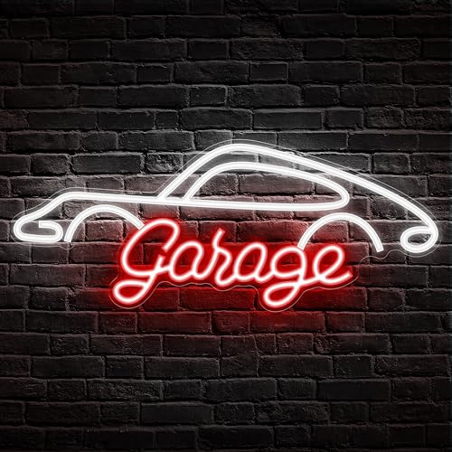 Kavaas Garagen-Neonschild, LED-Garagenschild für Auto-Raumdekoration, Neonschild für Garagendekoration, Autoreparatur, Werkstatt, Männerhöhle – beste Geschenke für Vater, Auto-Enthusiasten (GRG2)