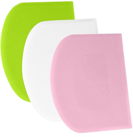 SURDOCA Tarocco Per Impasti Pasta Pizza - 3P 5.9x4.3 Anti Scivolo Spigolo Vivo & Angoli Flessibile in Plastica Tagliapasta, Raschietto Taglia Torte Pane Verdure - Set di Utensili per Modellare