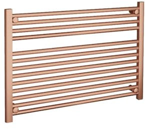 900mm (w) x 600mm (h) Straight Brushed Copper Heated Towel Ladder Rail Bathroom Radiator - 1744 BTUs