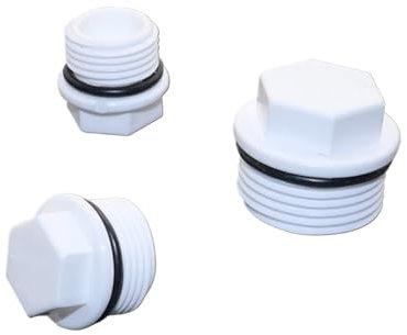 1/2,3/4,1 Inch Male Thread Plug PVC Pipe European Standard Screw Plug Pipe Fitting Tube End Caps Plumbing Accessories 6 Pcs(1/2)