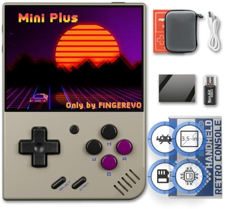 Miyoo Mini Plus Console di gioco portatile 3.5 pollici 640* 480 IPS schermo 3000mAh Miyoo-mini+ con custodia portatile retrò grigio
