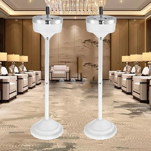 GUODDM 2PCS Bodenstehender Aschenbecher Für Den Innen Und Außenbereich, Außenaschenbecher Für Zigaretten, Standaschenbecher, Intelligenter Aschenbecher, Zigarrenaschenbecherständer(White)