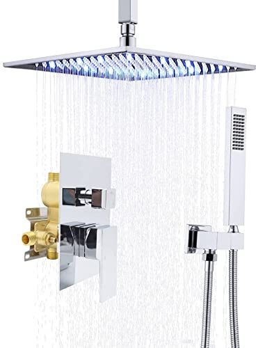 GKPSSURV Duschmischer, Duschmischer-Sets Duschmischer-Set mit beleuchtetem Duschkopf, Regenduschen-Wasserhahn-Set