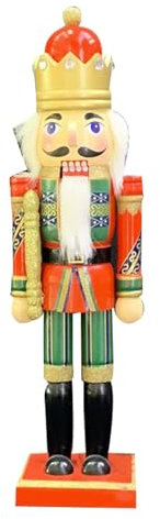 MDHQ Cracker in legno di noce, marionette soldato re decorazione natalizia per Natale Capodanno