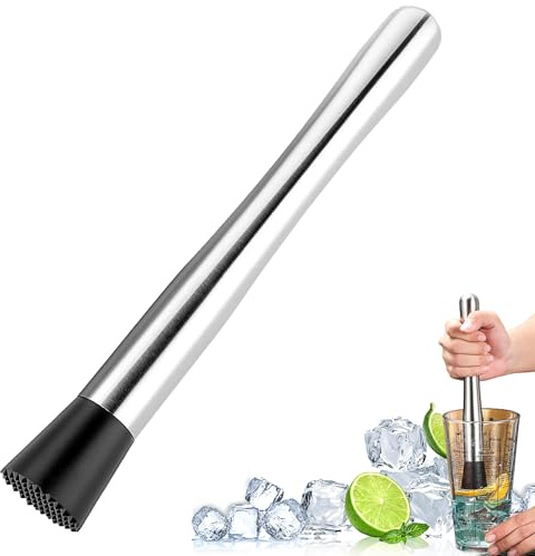 YIFLorine TANG Edelstahl Cocktail-Stößel, 21CM Multifunktional Muddler Stössel Mojito Stampfer, Cocktail Muddler für Küche, Bar, Restaurant
