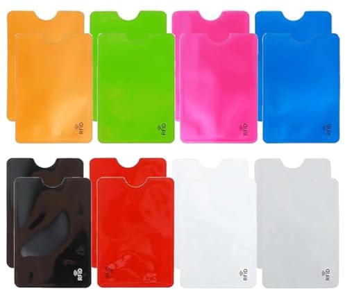 XURJUMI 16 Pièces Étui Protection Carte bancaire, RFID Étui Carte Bancaire Anti Piratage, Housses Pochettes pour protege carte bancaire,cartes d'identité