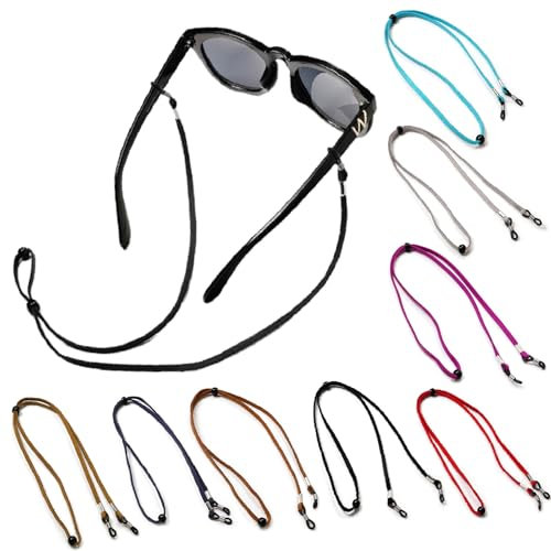 Cohentbliss 8 Stück Brillenband Universal Brillenkette Adjustable Glasses Chain Multicolor Spectacle Chain Leder Brillen Seil Brillenschnur für Damen Herren für Sonnenbrillen und Lesebrillen
