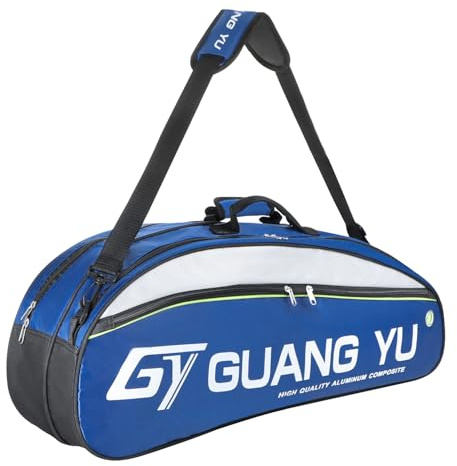ITODA Borsa da tennis impermeabile di grande capacità, confezione da 6 pezzi, borsa portatile per racchetta da squash, borsa per il trasporto, tracolla regolabile, borsone sportivo da combattimento