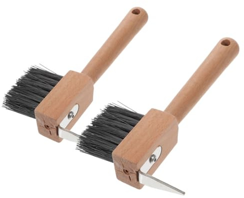 UKCOCO 2stücke Hufkratzer und Bürste für Pferde mit Holzgriff zur Effektiven Reinigung und Pflege der Hufe Robustes Werkzeug für Landwirtschaftlichen Gebrauch und Outdoor-aktivitäten
